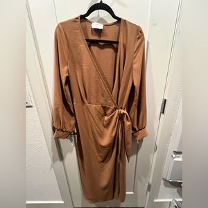 MORDERN CITIZEN Lenese Knit Wrap Midi-Dress